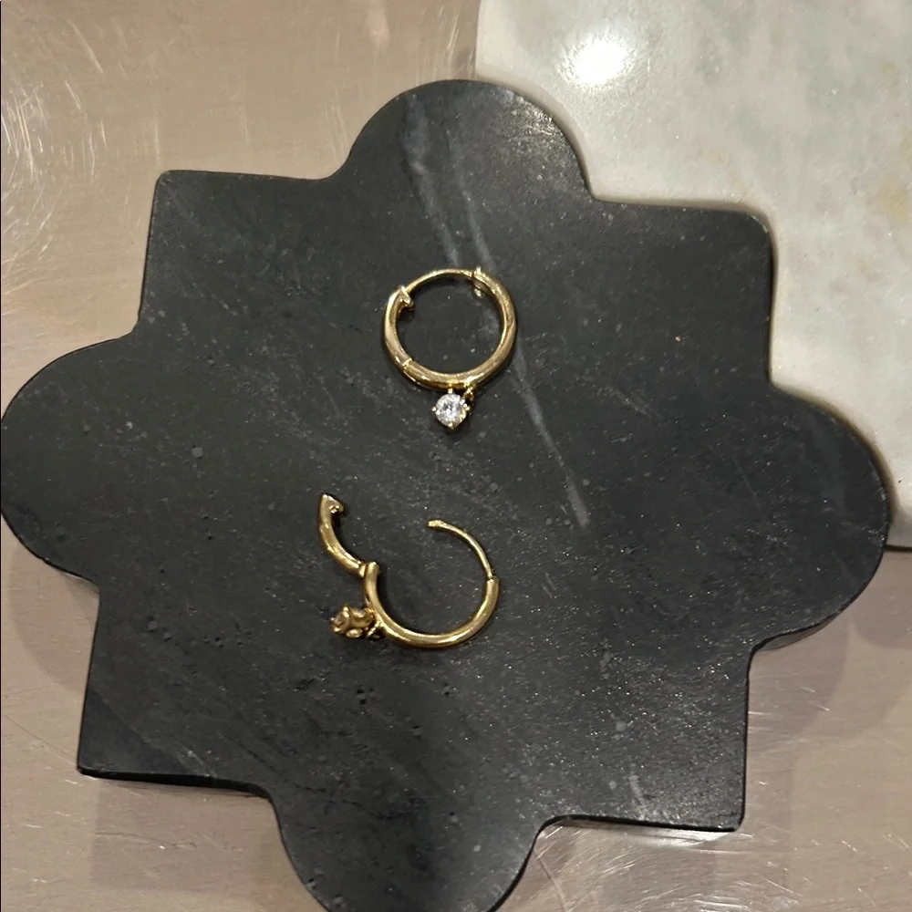 Mejuri Gold Hoop Earrings with Sapphire - Picture 4 of 7